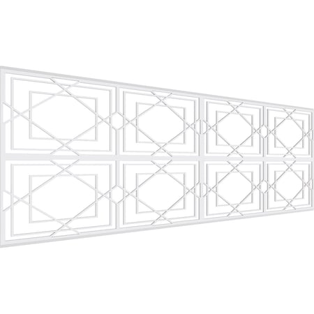 Ekena Millwork Set of Four Panels for 94 1/2"W x 32 1/4"H Lakewood Fretwork Wainscot Wall Paneling WPKP16X01X47LWD